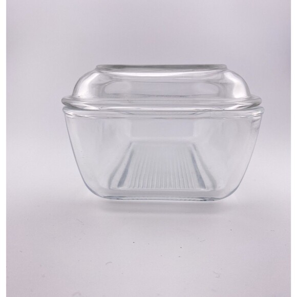 Cow Glass Refrigerator Dish with Lid Country Butter Dish Arcoroc France Vintage - Picture 4 of 9